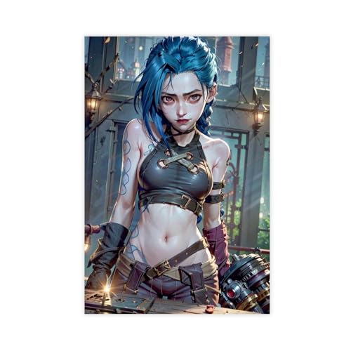 SPERKY League of Legends Leinwandposter "Schlacht der Zwillingsstädte", Arkaner Jinx, Wandkunst, Dekordruck, Bild, Gemälde für Wohnzimmer, Schlafzimmer, Dekoration, ungerahmt, 30 x 45 cm von Tokiso