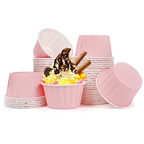 Spesh 50 Stücke Papier Muffinförmchen Mini Cupcake Formen Paper Cups für Hochzeiten,Geburtstage,Weihnachten (Hellrosa) von Spesh