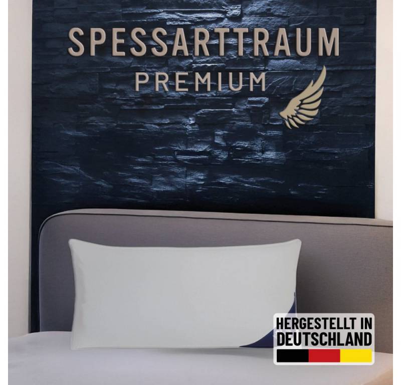 SPESSARTTRAUM Gänsedaunenkopfkissen Premium, Füllung: 60% Gänsedaunen / 40% Gänsefedern, Klasse 1, Downpass zertifiziert, Bezug: 100% Baumwolle, Made in Green, Hausstauballergiker geeignet, gute Stützkraft, Seitenschläfer & Rückenschläfer von SPESSARTTRAUM
