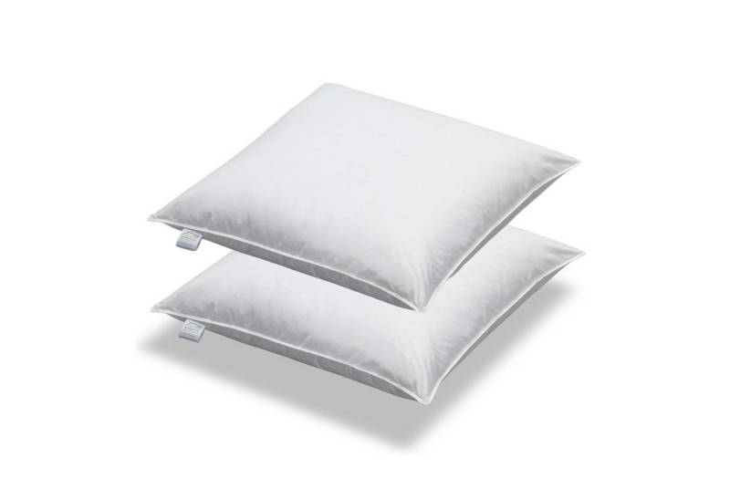 SPESSARTTRAUM Kopfkissen 2 Stück Kissen Kopfkissen Sofakissen Füllkissen Federn 40 x 40 cm, Füllung: 100% Federn, Bezug: 100% Baumwolle von SPESSARTTRAUM