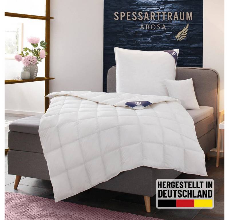 SPESSARTTRAUM Daunenbettdecke Arosa Bettdecke min 135x200 cm & weitere Größen, Füllung: 90% Daunen & 10% Federn, Bezug: 100% Baumwolle, Bettdecke Winter, Sommer, Made in Germany von SPESSARTTRAUM