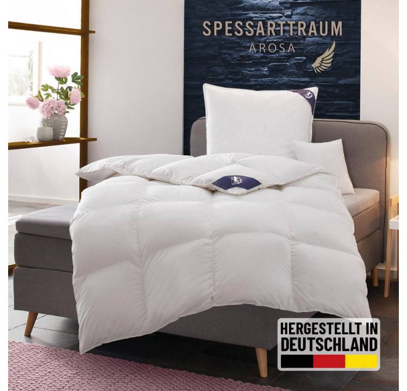 SPESSARTTRAUM Daunenbettdecke Arosa Bettdecke min 135x200 cm & weitere Größen, Füllung: 90% Daunen & 10% Federn, Bezug: 100% Baumwolle, Bettdecke Winter, Sommer, Made in Germany von SPESSARTTRAUM