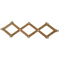 Bambus Wand Garderobe ausziehbar - 70 cm / 10 Haken - Holz Scherengarderobe Garderobenleiste Akordeon Wandgarderobe von SPETEBO