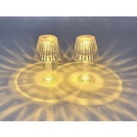 Led Mini Tischleuchte warm weiß in Kristall Optik - konisch / 12 cm - Kleine moderne Deko Tisch Lampe Batterie betrieben von SPETEBO