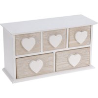 Holz Schmuckkästchen klein - 5 Schubladen - Schmuck Schatulle Aufbewahrungsbox von SPETEBO