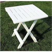 Spetebo - Kunststoff Klapptisch adige 45 x 43 cm - weiß - Garten Beistelltisch klappbar von SPETEBO