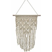 Makramee Wandbehang beige - 80 x 40 cm - Boho Chic Wand Teppich Tür Fenster Begang von SPETEBO