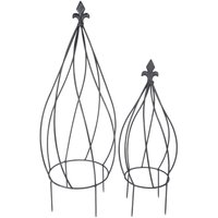 Spetebo - Metall Rankhilfe Zwiebel schwarz 2er Set - 64 / 47 cm - Rank Gitter Kletter Hilfe Pflanzen Blumen Krone Spetebo - Metall Rankhilfe Zwiebel schwarz 2er Set - 64 / 47 cm - Rank Gitter Kletter Hilfe Pflanzen Blumen Krone von SPETEBO