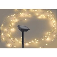 Solar Draht Lichterkette warm weiß - 100 led / 7 m - Garten Deko Beleuchtung Außen von SPETEBO
