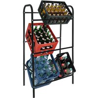 Kastenständer 6 Kisten - schwarz - Getränkekistenregal Kisten Ständer Bier Regal von SPETEBO
