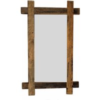 Spetebo - Altholz Wandspiegel - 90 x 55 cm - Holz Spiegel zum Hängen von SPETEBO