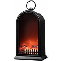 Spetebo - led Kamin schwarz mit Flammen Effekt - 25 cm - Deko Elektrokamin mit Timer und usb Anschluss von SPETEBO