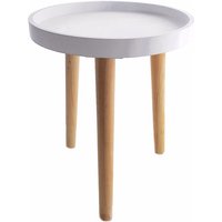 Spetebo - Deko Holz Tisch 36x30 cm - weiß - Kleiner Beistelltisch Couchtisch Sofatisch von SPETEBO