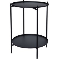Metall Beistelltisch schwarz 50x35 cm - 2 Ablagen/klappbar - Couchtisch Sofatisch Tisch von SPETEBO