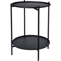 Spetebo - Metall Beistelltisch schwarz 50x35 cm - 2 Ablagen/klappbar - Couchtisch Sofatisch Tisch von SPETEBO