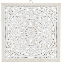 Deko Holz Ornament in shabby weiß zum Aufhängen - 40 cm / quadratisch - Vintage Deko Wandbild Hänger von SPETEBO