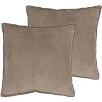 Cord Dekokissen 2er Set je 45 cm - kokosnuss braun - Zierkissen mit Füllung und Bezug - Kordsamt Kissen Sofakissen Couchkissen Kuschelkissen von SPETEBO