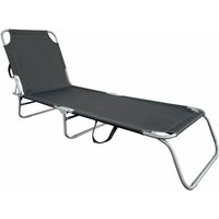 3-Bein Gartenliege klappbar mit Tragegurten - dunkelgrau - Relax Sonnenliege mit 4-fach verstellbarem Rückenteil - Liege für Camping Garten Pool Spa von SPETEBO