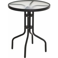 Metall Glastisch in schwarz - ø 60 cm - Modell: rund - Bistrotisch Gartentisch von SPETEBO