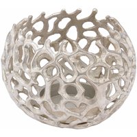 Design Kerzenschale aus Aluminium - 15 x 11 cm / mittel - Edler Metall Kerzenhalter in Silber - Deko Gitter Kerzen Ständer Teelicht Halter Design Kerzenschale aus Aluminium - 15 x 11 cm / mittel - Edler Metall Kerzenhalter in Silber - Deko Gitter Kerzen Ständer Teelicht Halter von SPETEBO