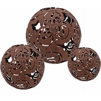 Spetebo - Metall Deko Rostkugeln - 3er Set / 20 / 15 / 10 cm - Garten Kugel mit Blumen Ornamenten Spetebo - Metall Deko Rostkugeln - 3er Set / 20 / 15 / 10 cm - Garten Kugel mit Blumen Ornamenten von SPETEBO
