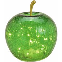 Spetebo - led Glas Apfel 16 cm - grün - Deko Frucht in Bruchglas Optik Batterie betrieben mit Timer von SPETEBO