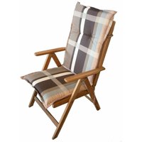Spetebo - Universal Hochlehner Auflage - Burgas - Garten Stuhl Polster Sitz Kissen kariert von SPETEBO