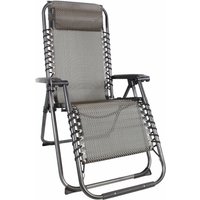 Spetebo - Relax Sessel mit Kopfkissen - 175cm / taupe - Verstellbarer Garten Sonnen Liege Stuhl von SPETEBO