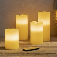 Led Stumpenkerze mit Flacker Effekt - 4er Set - Künstliche Advents Kerze mit Fernbedienung - Weihnachten Winter Deko Beleuchtung Led Stumpenkerze mit Flacker Effekt - 4er Set - Künstliche Advents Kerze mit Fernbedienung - Weihnachten Winter Deko Beleuchtung von SPETEBO