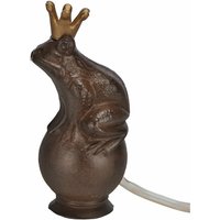 Spetebo - Wasserspeier Froschkönig aus Gusseisen Dunkelbraun - 22 x 11 cm - Teichfigur inklusive Wasserpumpe - Garten Brunnen Teich Figur außen von SPETEBO