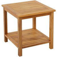 Spetebo - Akazien Beistelltisch iowa geölt - 45 x 45 cm - Holz Gartentisch mit 2 Ablagen - Couchtisch Bistrotisch Holztisch aus Akazienholz für von SPETEBO