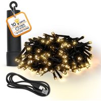 Akku Lichterkette USB aufladbar bis 10 Tage Leuchtdauer mit Timer - 160 LED auf 4m - Außen Dekolicht warm weiß mit 8 Funktionen von SPETEBO