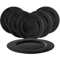 Aluminium 33 cm Dekotablett schwarz - 6er Set - Kerzenteller Deko Schale Servier Teller Geschenk Tablett von SPETEBO