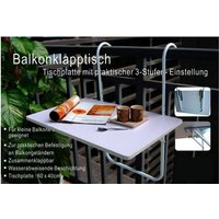 Balkon Hängetisch weiß - 60 x 40 cm - Balkontisch Klapptisch von SPETEBO