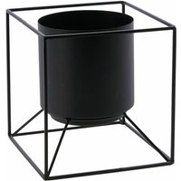 Spetebo - Blumentopf Ständer mit Topf 19cm - schwarz - Blumen Pflanzen Deko Ständer Halter von SPETEBO