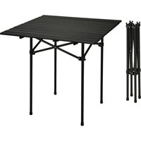 Camping Klapptisch schwarz mit Tragetasche - 70 x 69 cm - Universal Gartentisch mit einrollbarer Tischplatte von SPETEBO