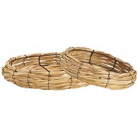 Deko Holz Schale rund geflochten - 2er Set - Flechtkorb in 26 cm und 33 cm - Brötchen Obst Dekoration Korb Flechtware von SPETEBO