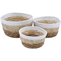 Deko Körbchen rund 3er Set aus Seegras - 21 / 18 / 15 cm - Allzweck Korbset klein aus Naturfasern - Boho Aufbewahrungskorb Übertopf Rattan Korb Deko Körbchen rund 3er Set aus Seegras - 21 / 18 / 15 cm - Allzweck Korbset klein aus Naturfasern - Boho Aufbewahrungskorb Übertopf Rattan Korb von SPETEBO