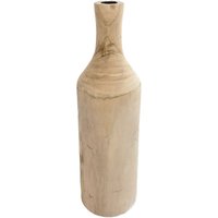 Design Holz Blumen Vase groß - natur / 46 cm - Holzvase XXL Flasche naturbelassen - Tischdeko Fensterdeko für Kunstpflanzen und Pampasgras von SPETEBO