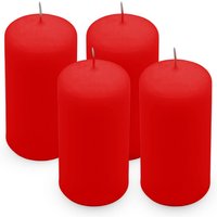 Echtwachs Stumpenkerze 4er Set 10 x 5 cm - rot - Blockkerze 10 cm für Adventskranz und Laternen von SPETEBO