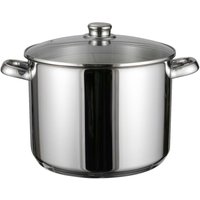 Spetebo - Edelstahl Induktion Kochtopf mit Glasdeckel - 10 l - Metall Küchentopf mit Griffen rostfrei - Universal Topf Suppentopf Gulaschtopf Topf von SPETEBO