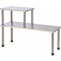 Edelstahl Küchenregal für die Arbeitsplatte - 45 x 31 cm - Küchen Organizer mit 2 Etagen - Gewürzregal Standregal Küchengestell klein 2 Ablagen Mini von SPETEBO