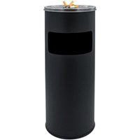 Edelstahl Standaschenbecher schwarz für Außen - 60 x 25 cm - Metall Aschenbecher freistehend mit Mülleimer von SPETEBO