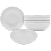 Feinkeramik Suppenteller weiß matt - 6er Set - Keramik Teller tief ø 20 cm von SPETEBO