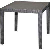 Gartentisch KING RATTAN in anthrazit - ca. 79 x 79 cm - Kunststoff Garten Tisch in Flachrattan Optik von SPETEBO