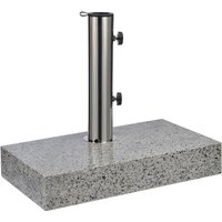 Spetebo - Granit Wand Schirmständer grau rechteckig - 45 x 25 cm - Sonnenschirm Halter 25kg mit Edelstahlrohr - Granit Ständer Sonnenschirmständer von SPETEBO