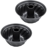 Gugelhupfform rund ø 26 cm dunkelgrau PFOA-frei - 2er Set - Napfkuchen Backform mit Antihaft-Beschichtung von SPETEBO
