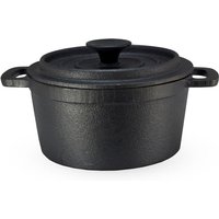 Gusseisen Topf mit Deckel 14 cm - Grilltopf Eisentopf Kochtopf Schmortopf Bräter von SPETEBO