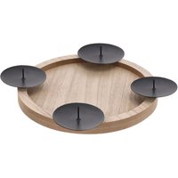Holz Adventskranz klein zum selbst Dekorieren - 28 cm - Kerzenständer rund mit 4 Kerzentellern - Weihnachtskranz Dekokranz Kerzenkranz von SPETEBO