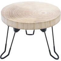 Spetebo - Blumenteller Baumscheibe mit 3 Metall Füßen - 23 cm - Holz Blumenhocker mit 3 Beinen von SPETEBO